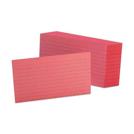 Tops Business Forms Oxford, Ruled Index Cards, 3 X 5, Cherry, 100PK 7321CHE